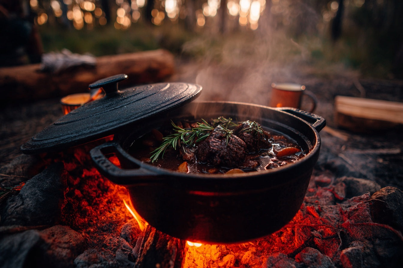 Camp Oven Beef Cheeks Braised in Shiraz | Outcamp