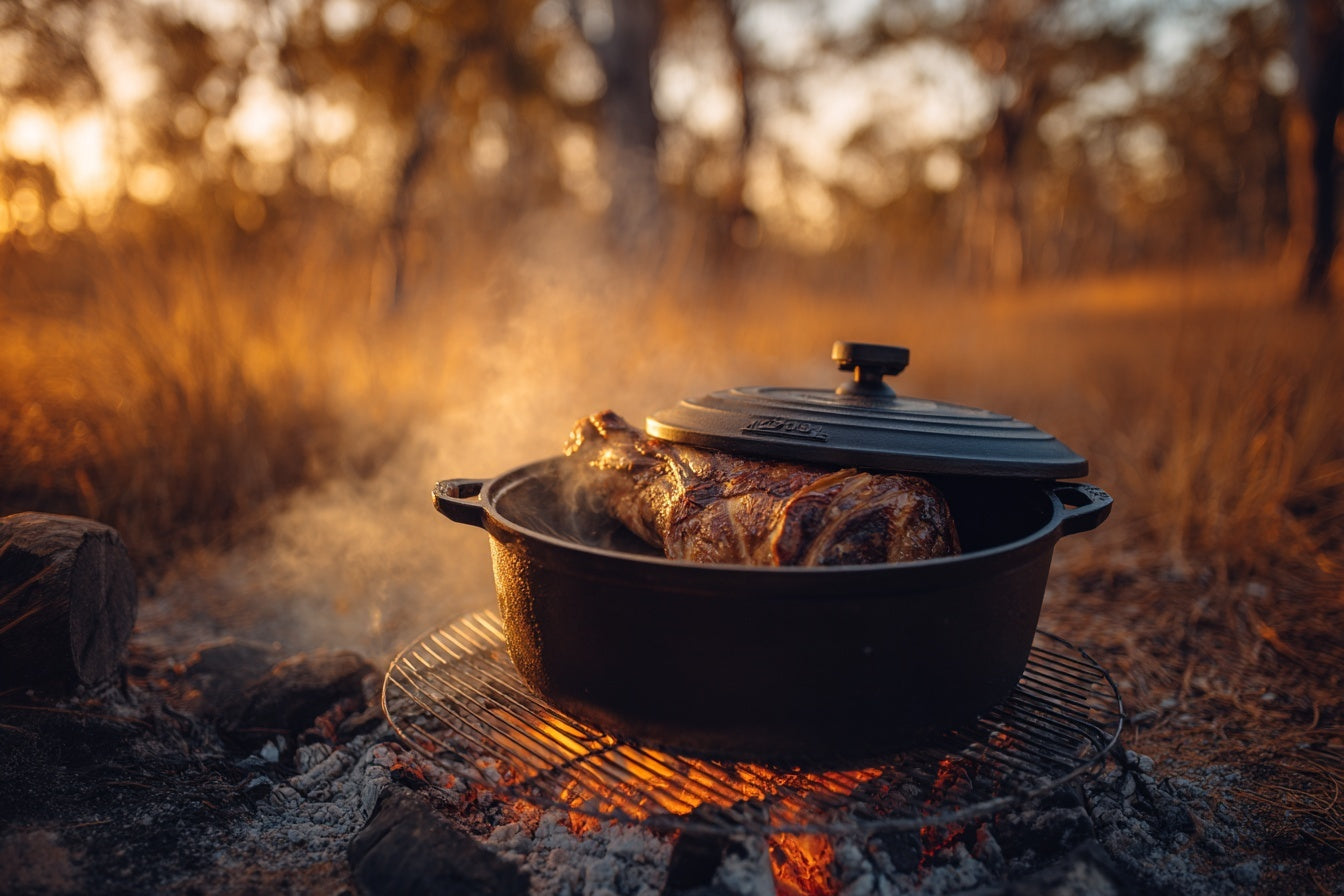 Camp Oven Slow-Cooked Lamb Shoulder: The Ultimate Campfire Roast | Outcamp