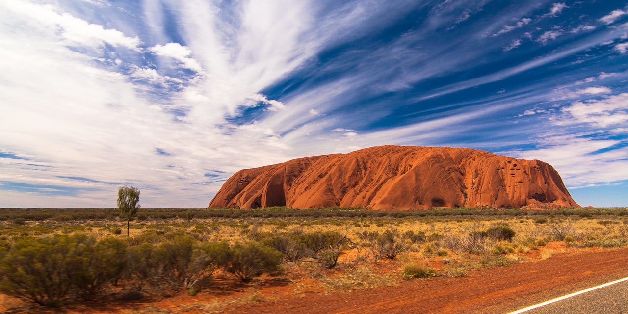 Australian caravan parked in remote outback sunset — Starlink Mini satellite internet for caravan adventures