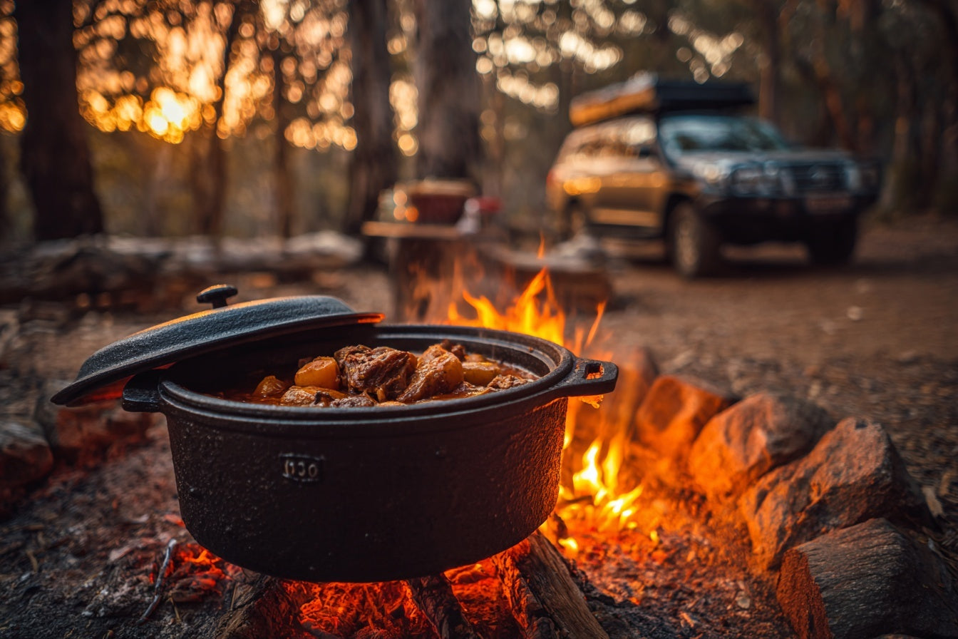 Slow-Braised Camp Oven Lamb Shoulder with Root Vegetables | Outcamp