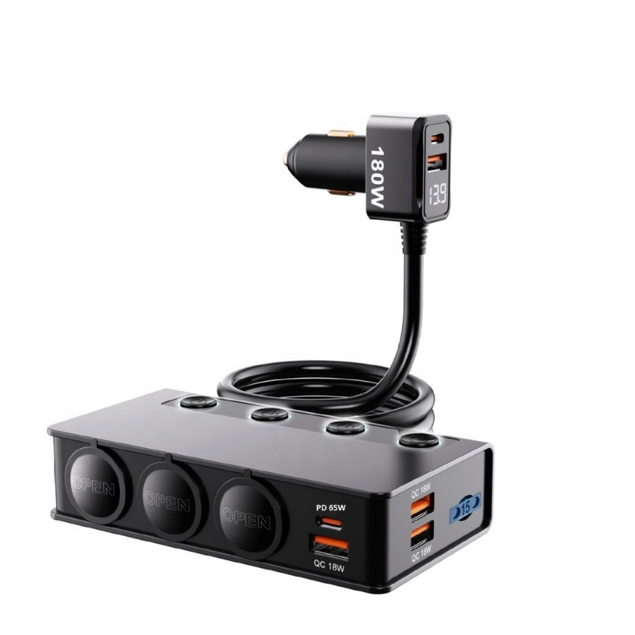 180W multi-port car charger USB-C PD3.0 for Starlink Mini camping and 4x4