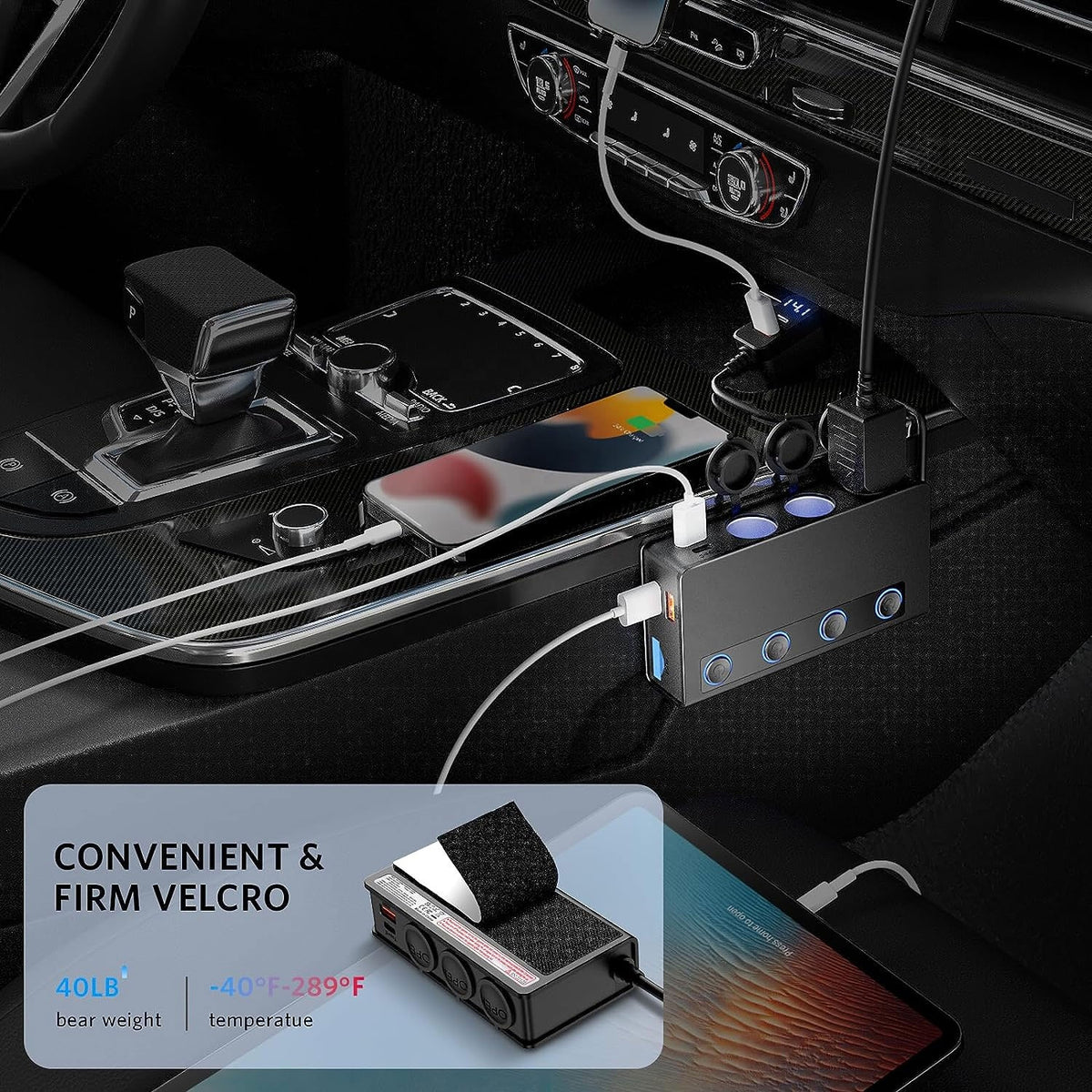 Vehicle cigarette lighter charger with multiple fast charging ports