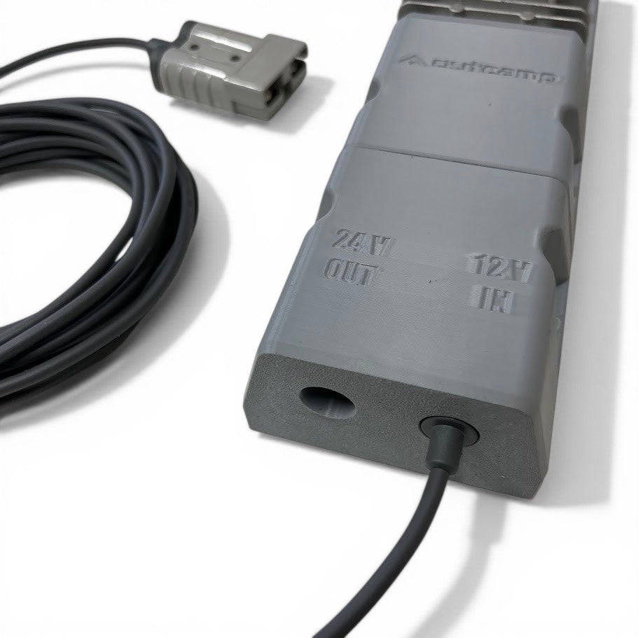 Outcamp remote control 12V to 24V power supply for Starlink Mini front view