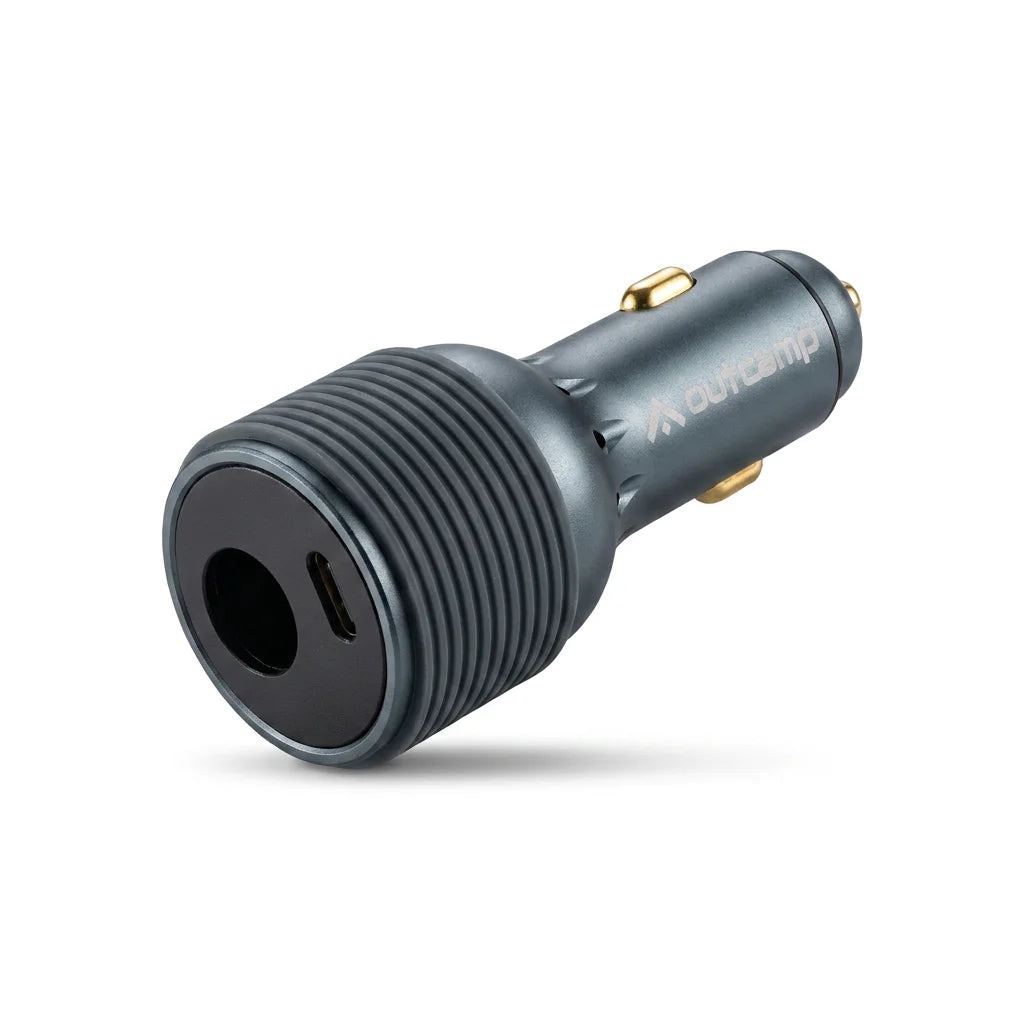 Outcamp 135W cigarette lighter plug Starlink Mini - angled port face studio render