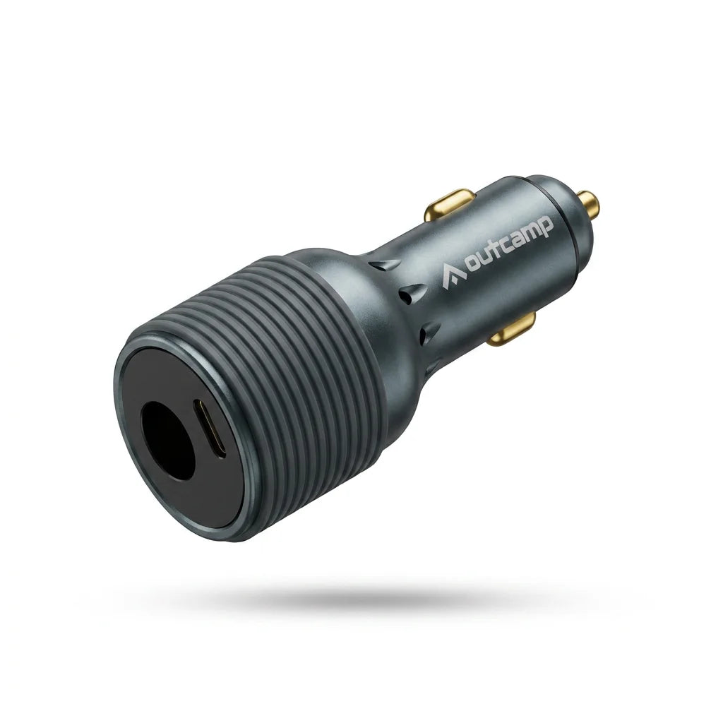 Outcamp 135W cigarette lighter plug Starlink Mini - port face studio render