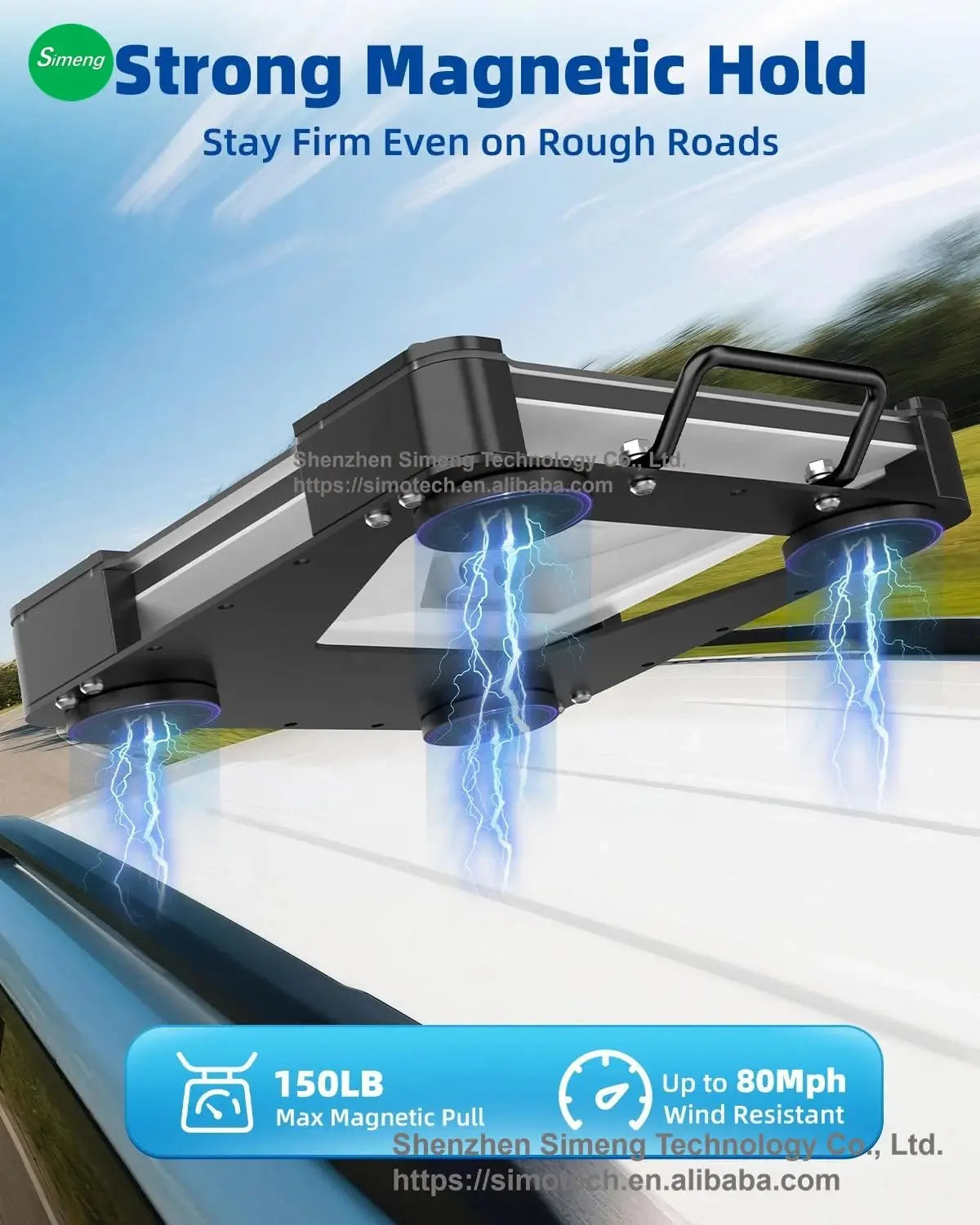 Universal Flat Mount for Starlink Mini - Fitted to Vehicle Roof Rack