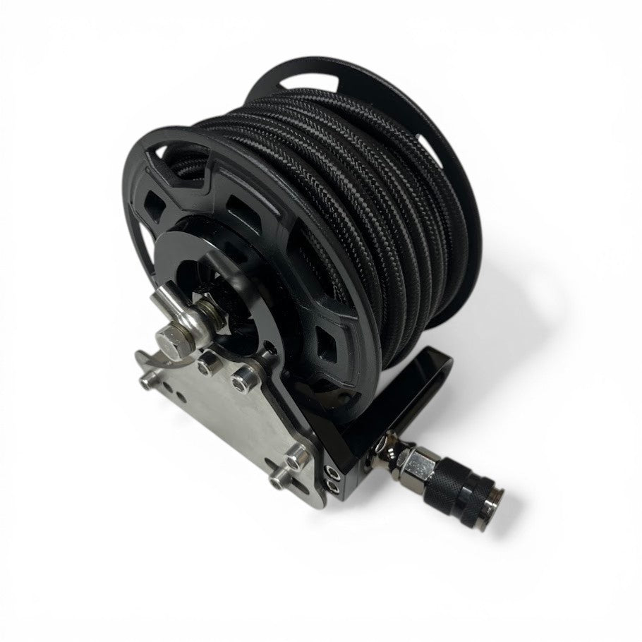 Auto-retract air hose reel 7m fully extended hose with tyre inflation setup