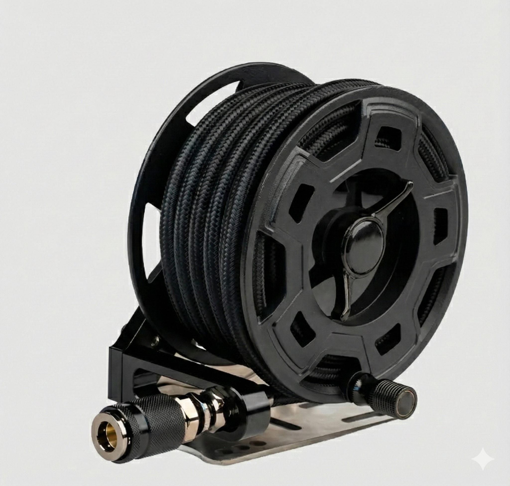Compact 7m aluminium air hose reel — manual version by Outcamp