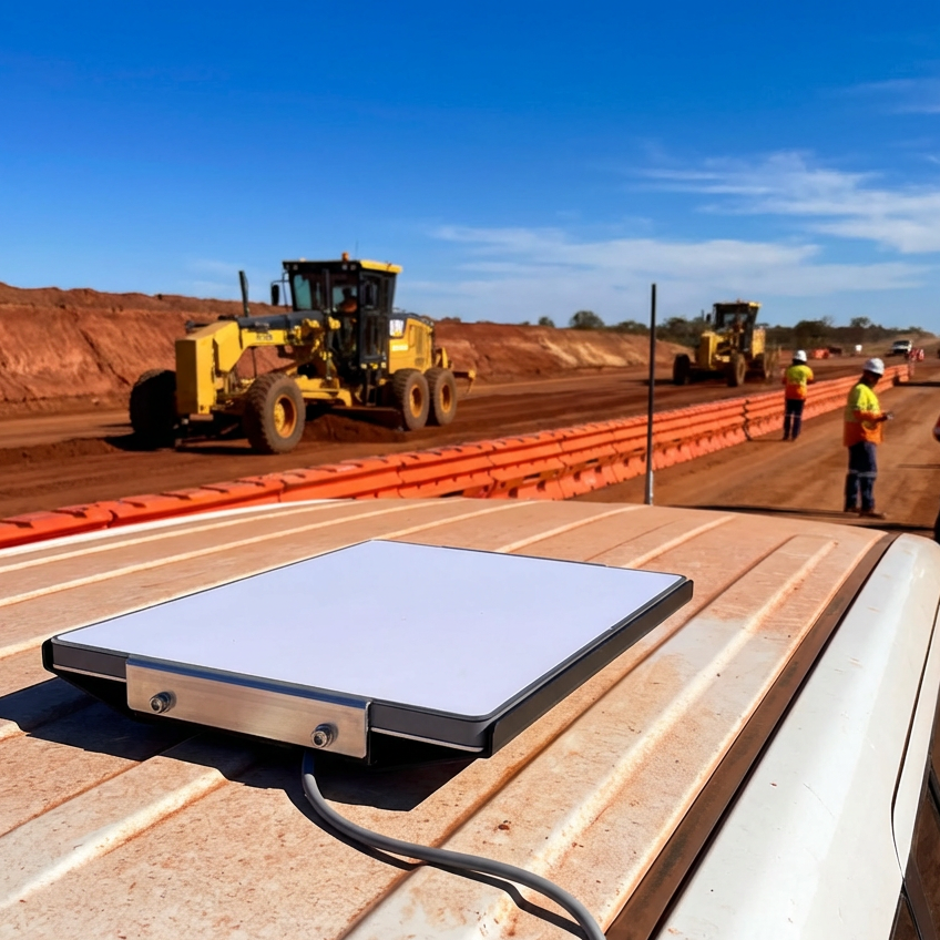 Starlink Mini alloy magnetic mount installed on 4x4 roof at campsite