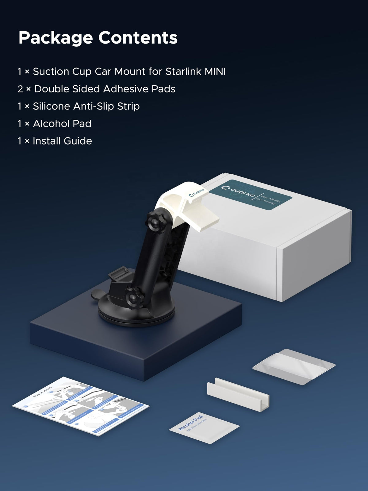 Suction mount placed on dashboard of touring vehicle