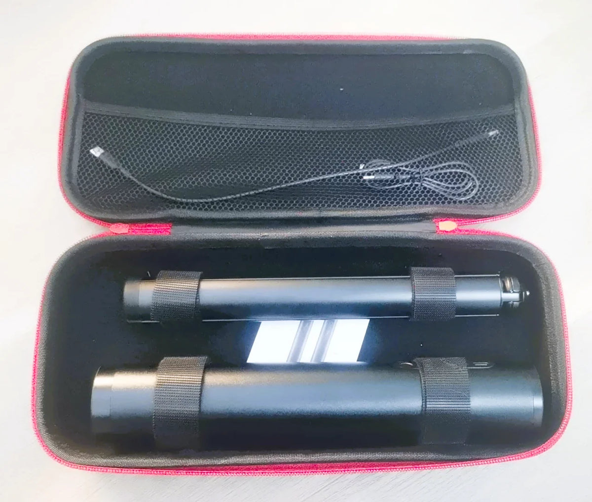 Starlink Mini battery mount power handle in storage case with tripod