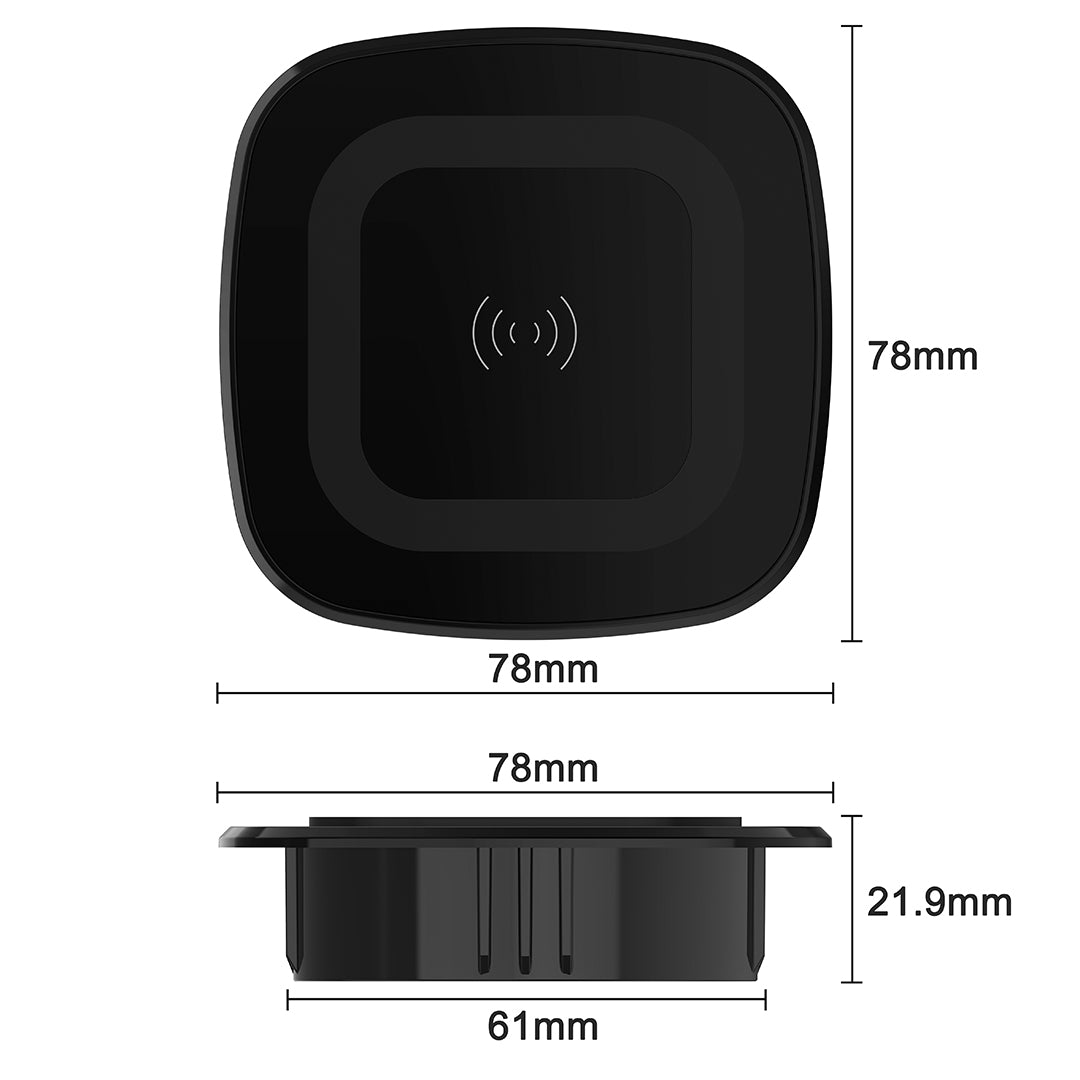 Outcamp 15W embedded wireless charging pad certifications CE FCC RoHS