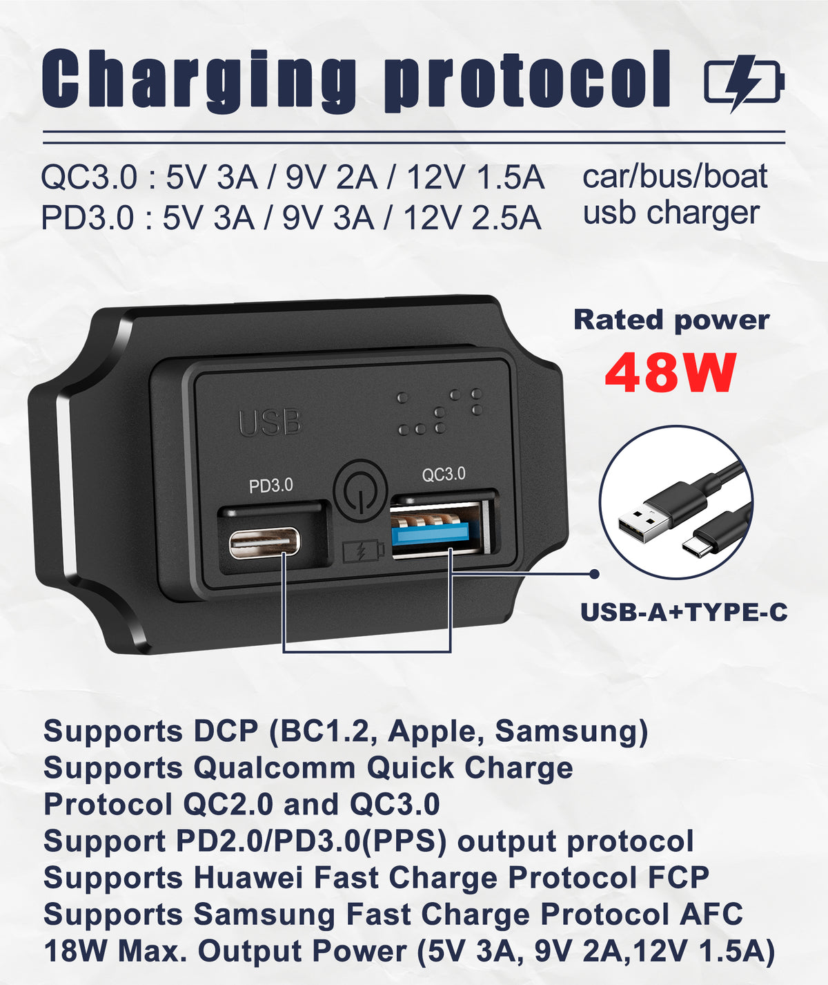 Dual USB charger socket touch switch panel mount install diagram