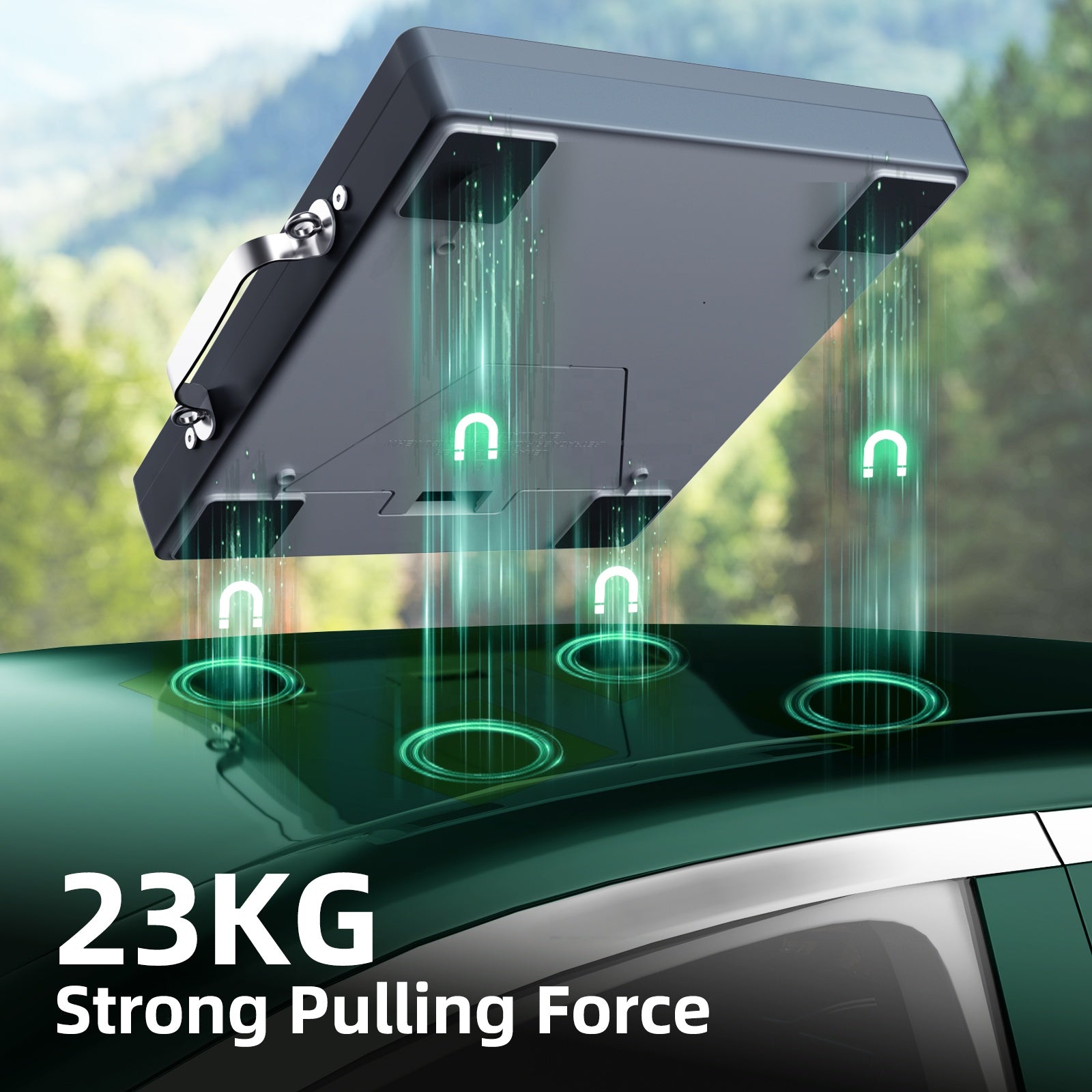 Starlink Mini 5-in-1 Case magnetic mount on car roof with 23kg pull force