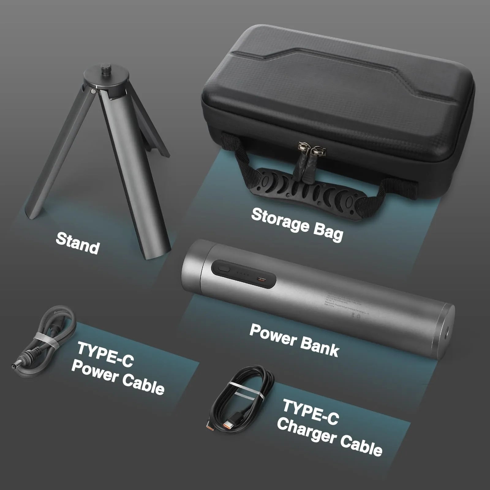 Starlink Mini battery mount power handle kit with stand, storage bag and cables