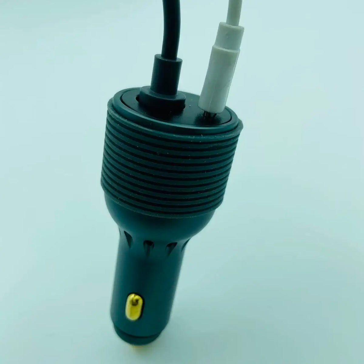 Starlink Mini 2-in-1 car adapter in use with DC and USB-C cables plugged in