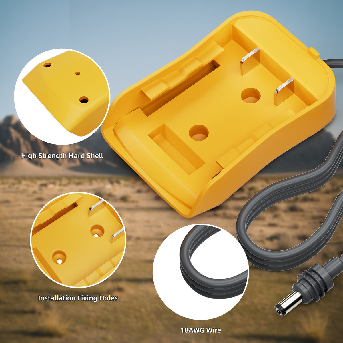 Dewalt battery adapter front view
