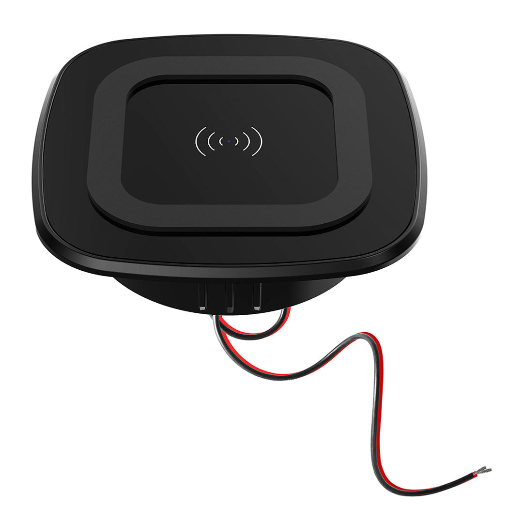 Outcamp 12V 24V embedded 15W Qi wireless charging pad - square flush mount top view