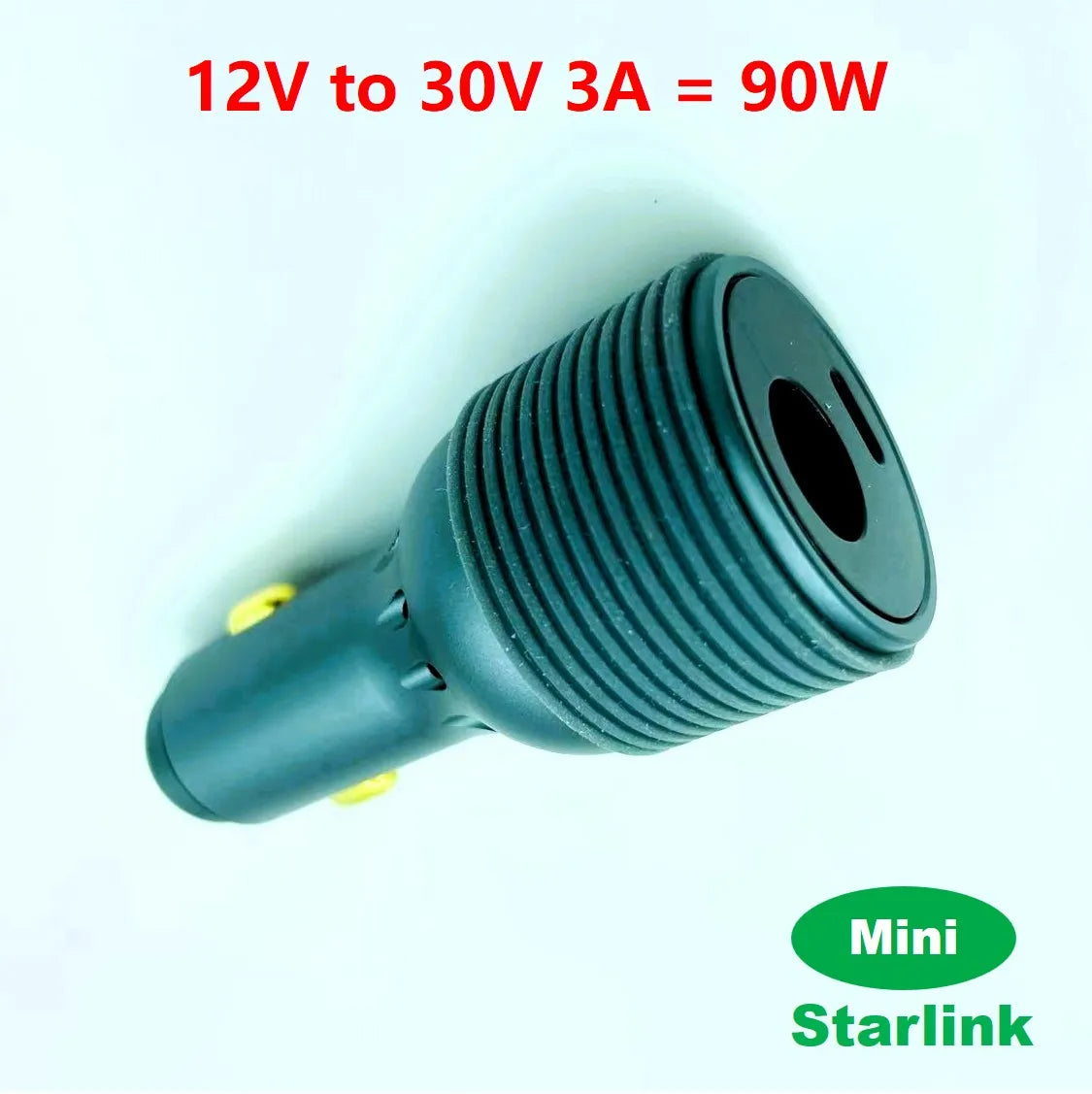 Starlink Mini 2-in-1 car adapter 135W 12V to 30V branding hero shot