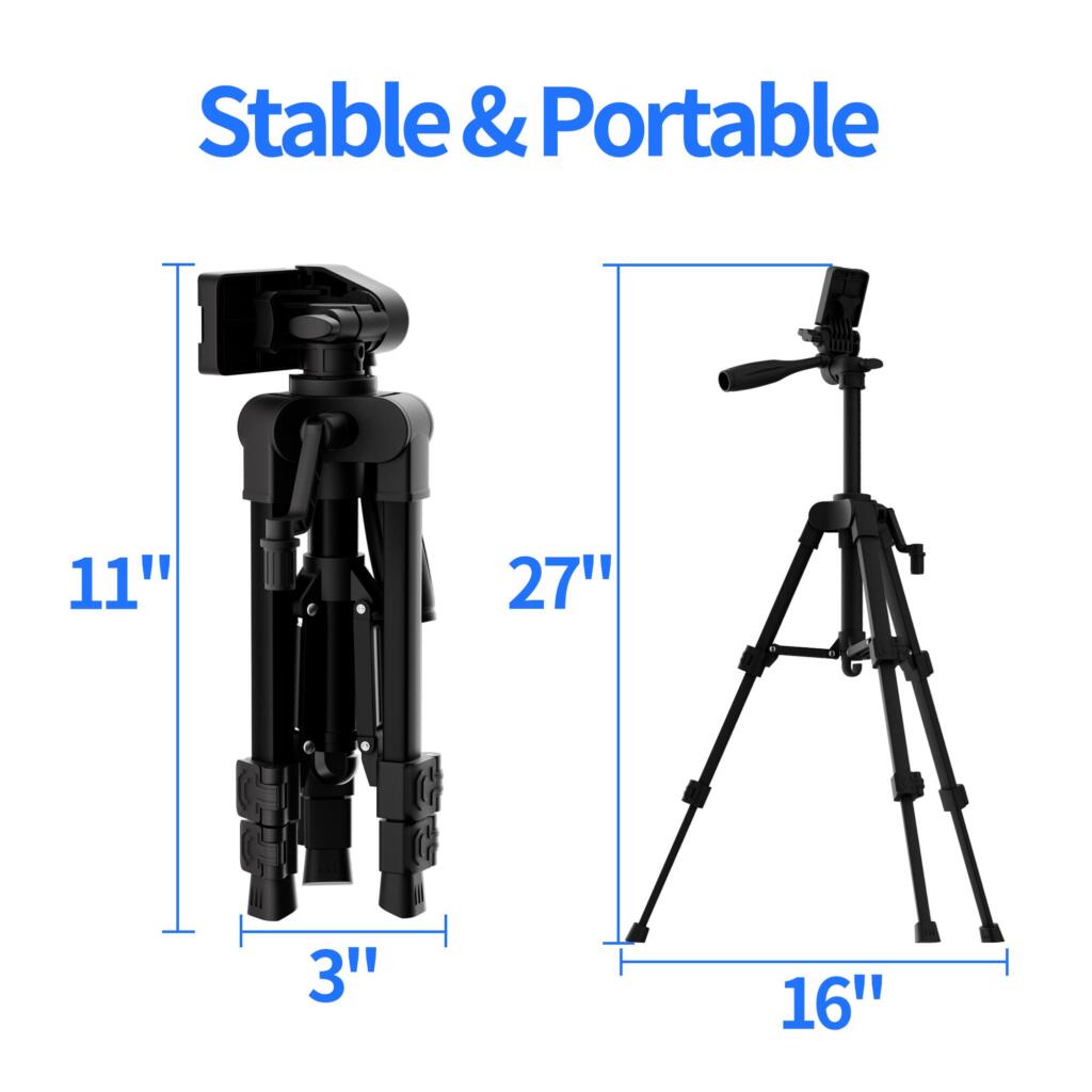 Starlink Mini tripod dimensions — extends from 28cm to 69cm, folds to 28cm