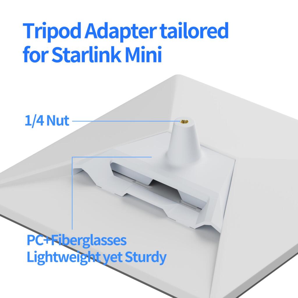 Starlink Mini custom tripod adapter with 1/4 inch thread connection