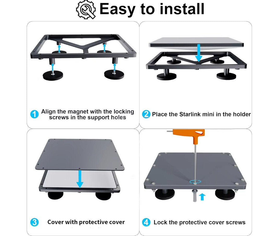 Starlink Mini MagLock Pro roof installation on touring vehicle