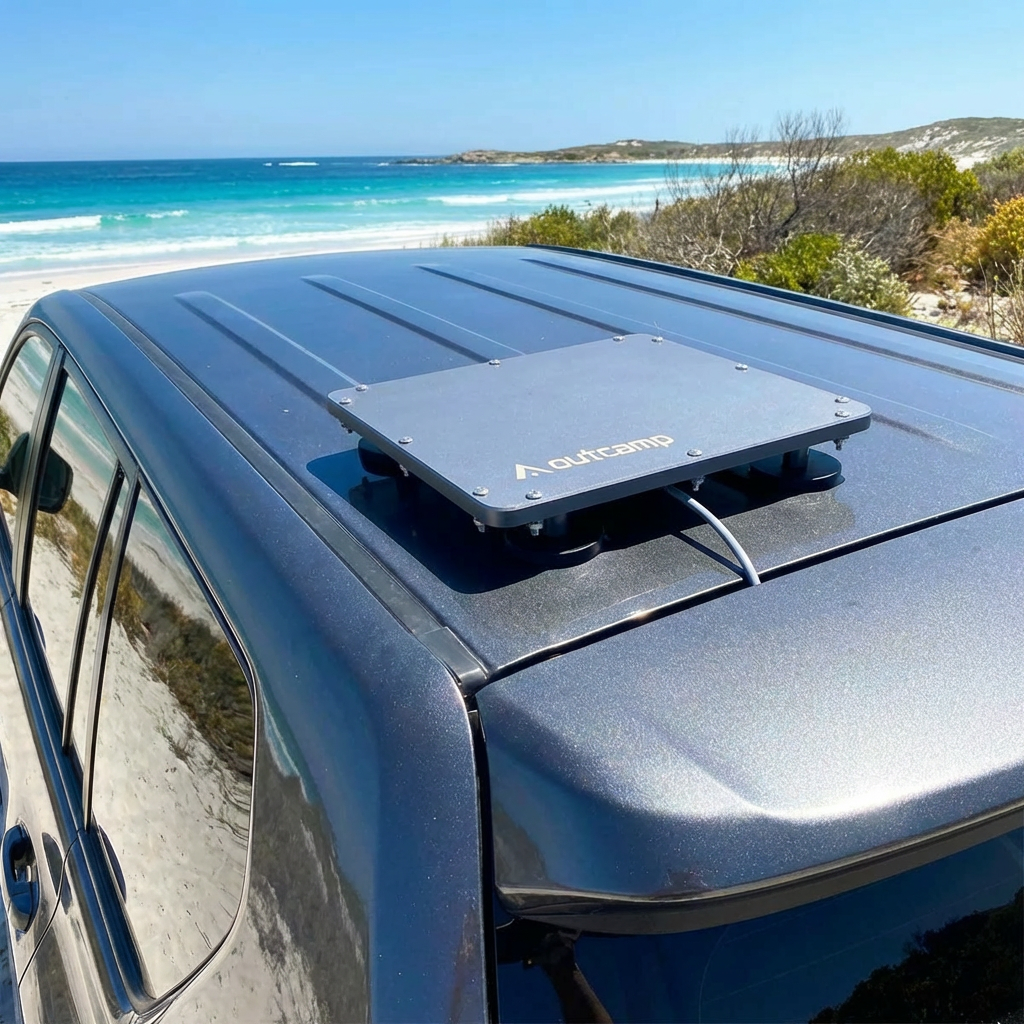Starlink mini Maglock pro magnetic roof mount by outcamp Australia