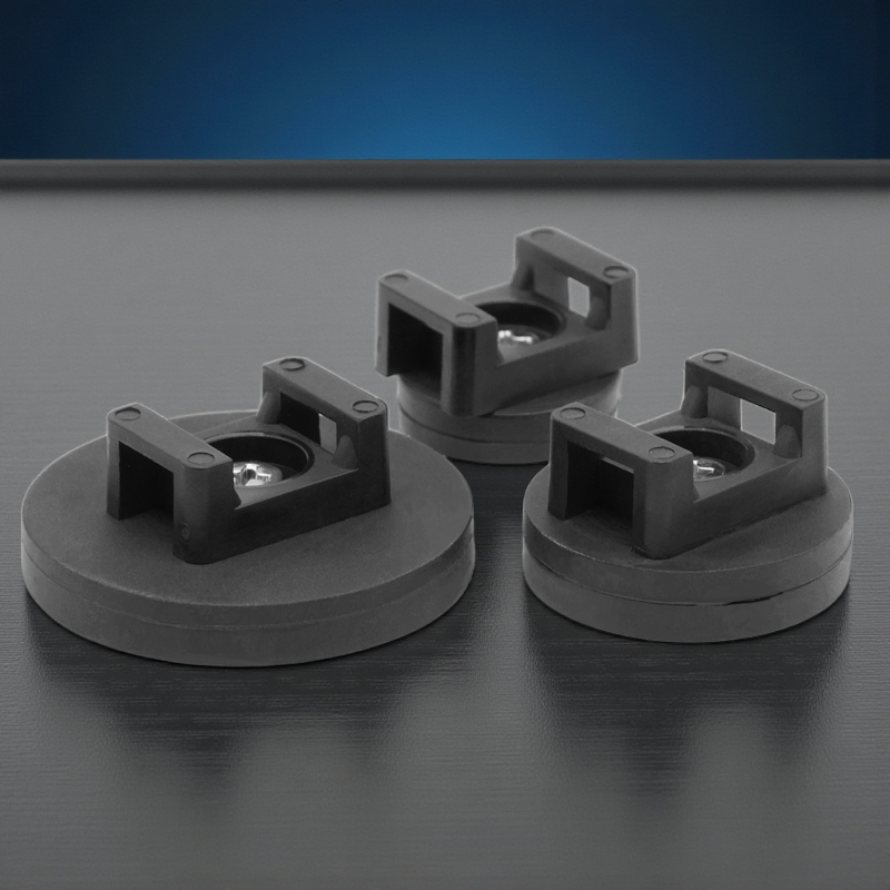 Temporary wiring installation using Outcamp rubber coated magnets