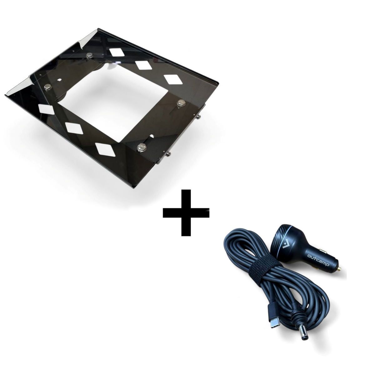 Outcamp alloy magnetic mount and cigarette lighter power plug bundle for Starlink Mini black