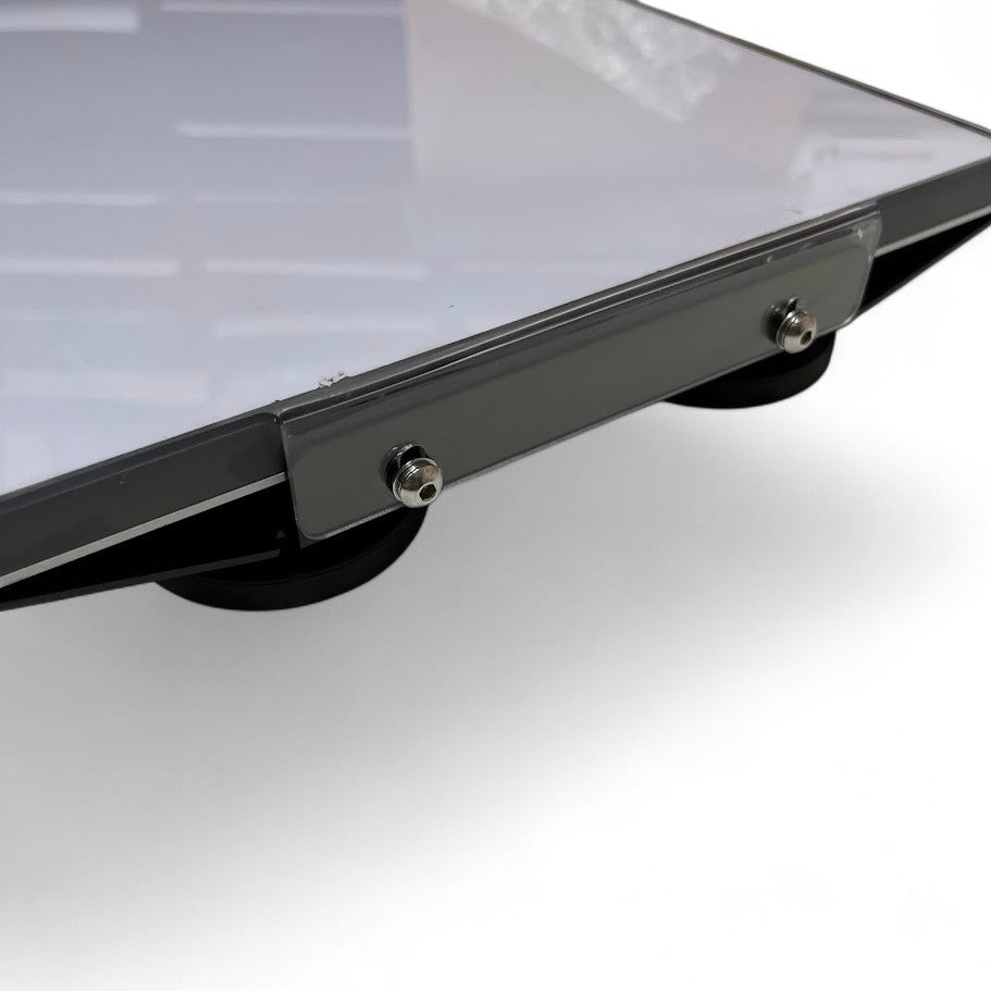 Silver alloy magnetic mount for Starlink Mini side profile view