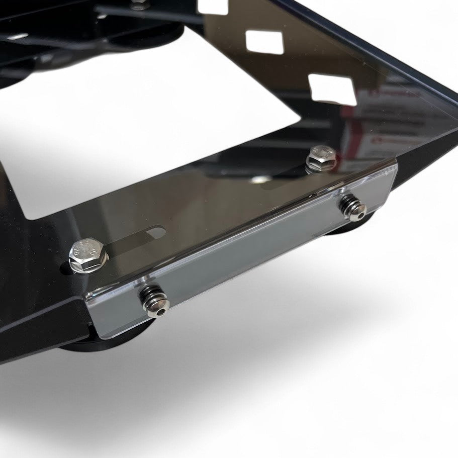 Black alloy magnetic mount for Starlink Mini rear angle with carry handle