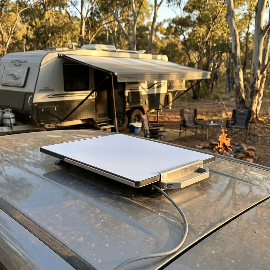 Outcamp stainless steel magnetic mount for Starlink Mini front view