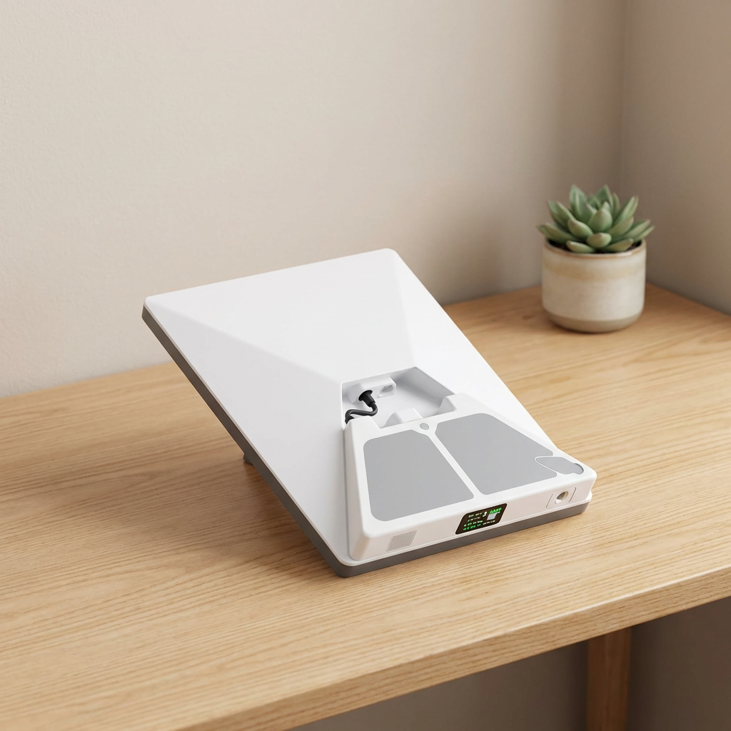 PeakDo LinkPower 2 with Starlink Mini in hard case in Tasmanian rainforest beside creek with tree ferns