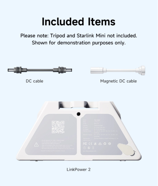 PeakDo LinkPower 2 included items DC cable magnetic DC cable and power bank unit