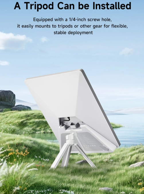PeakDo LinkPower 2 tripod mounting with quarter inch screw hole for flexible outdoor deployment