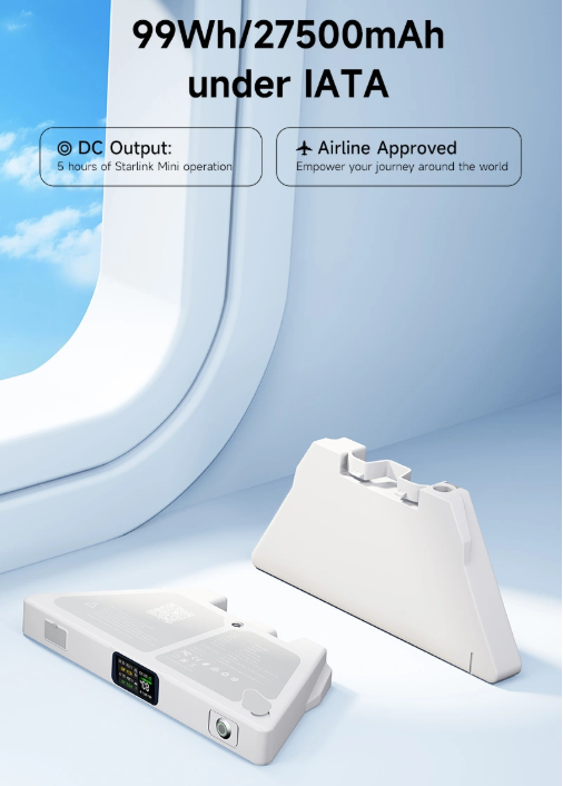PeakDo LinkPower 2 99Wh 27500mAh IATA airline approved carry-on battery for Starlink Mini