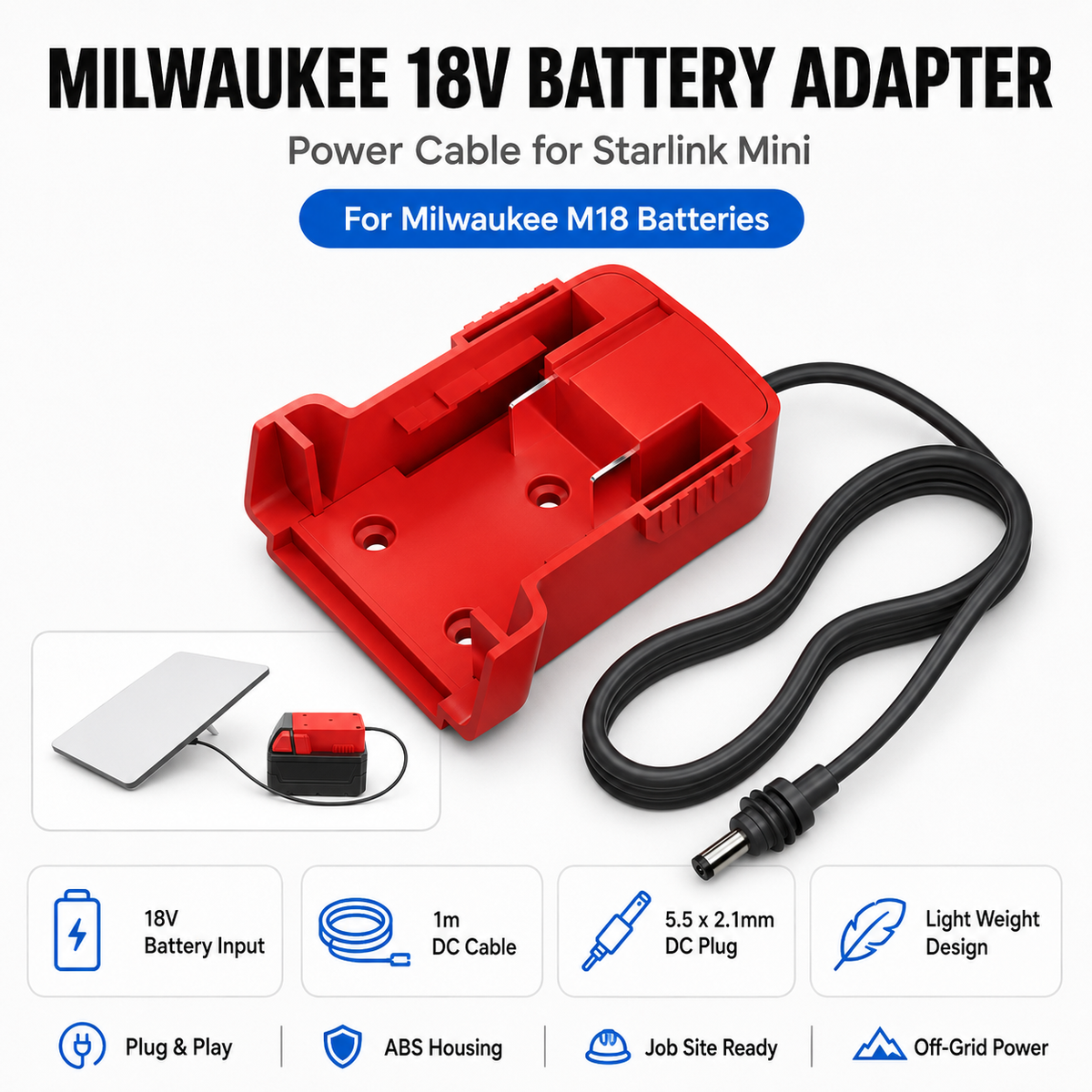 Starlink-Mini-Milwaukee-to-DC-Power-Cable With Specs Outcamp
