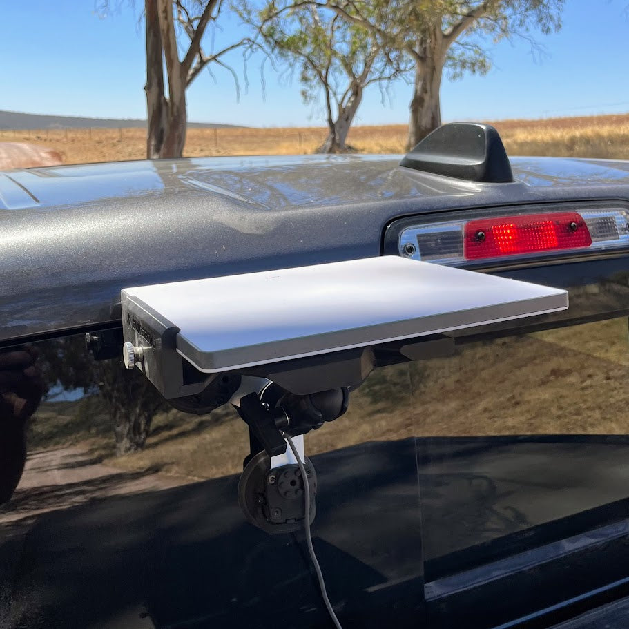 Starlink Mini rear window suction mount on dual cab ute