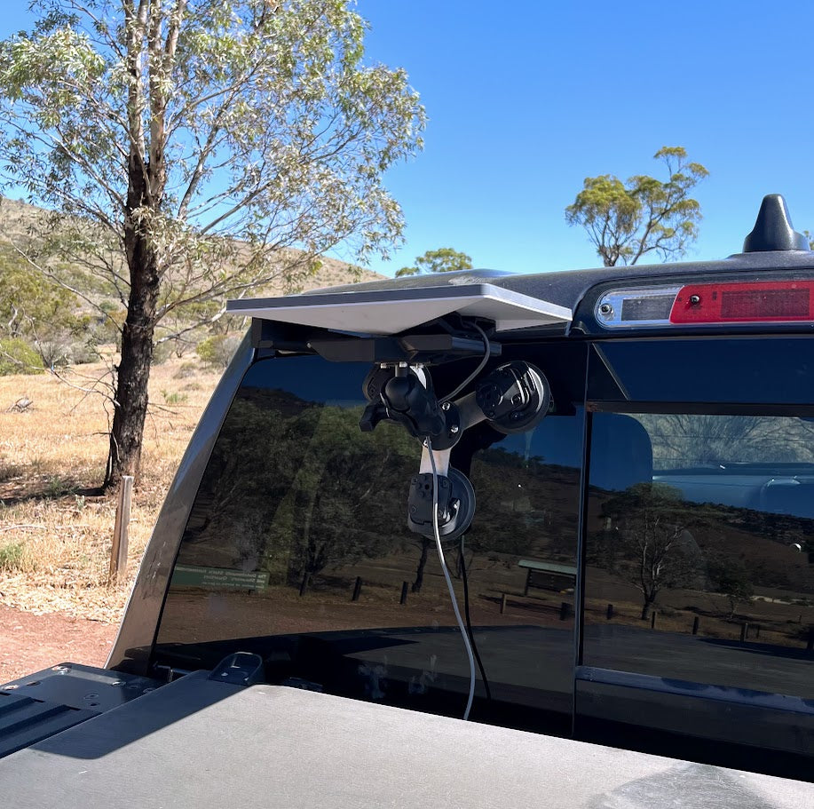 Starlink Mini protected rear window mount out of wind