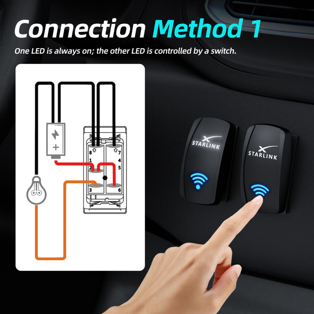 12V 24V Starlink accessory rocker switch
