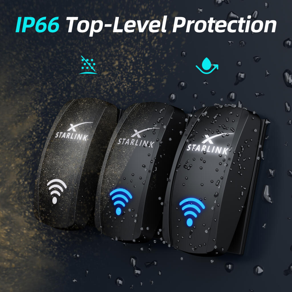 Blue LED ON OFF switch for Starlink power systems