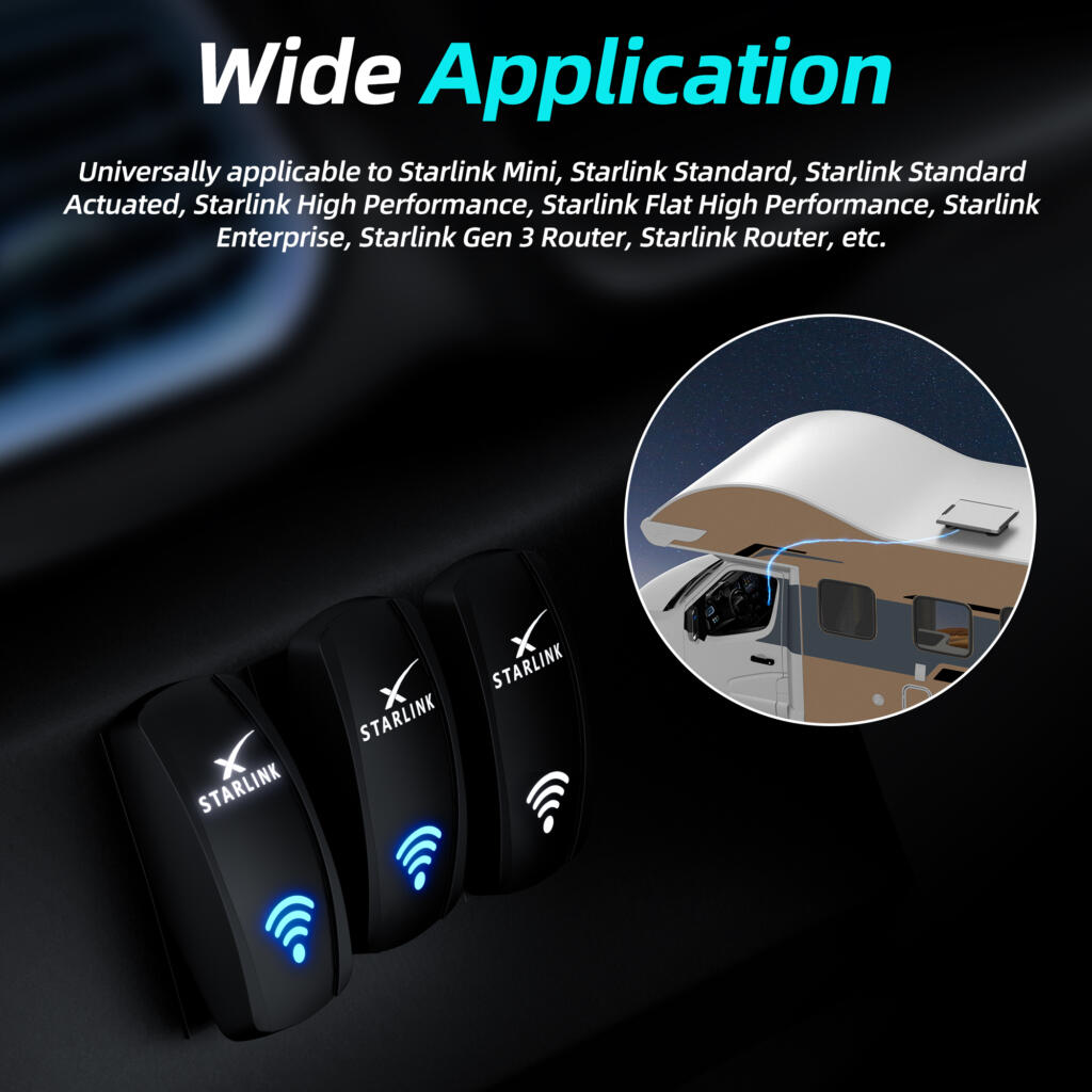 Rockerswitch with Starlink icon and quick connectors