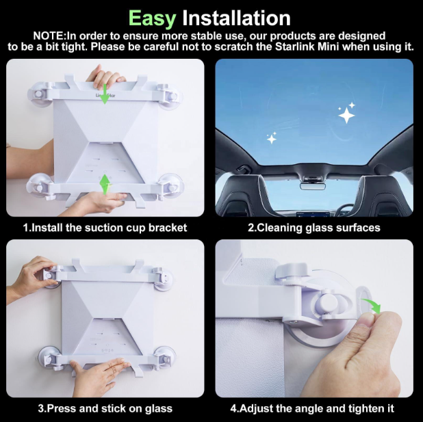 rear glass-mounted Starlink Mini suction system