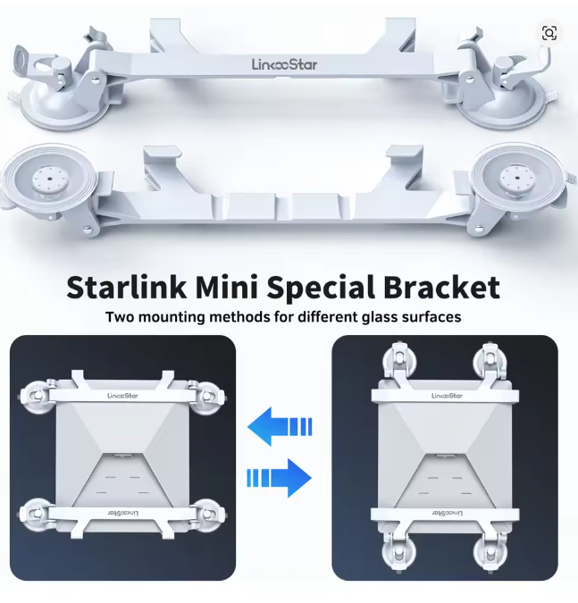 Starlink Mini mount fitted to caravan sunroof