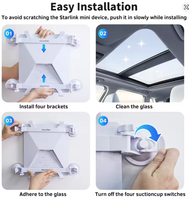 high-grip suction mount for Starlink Mini dish