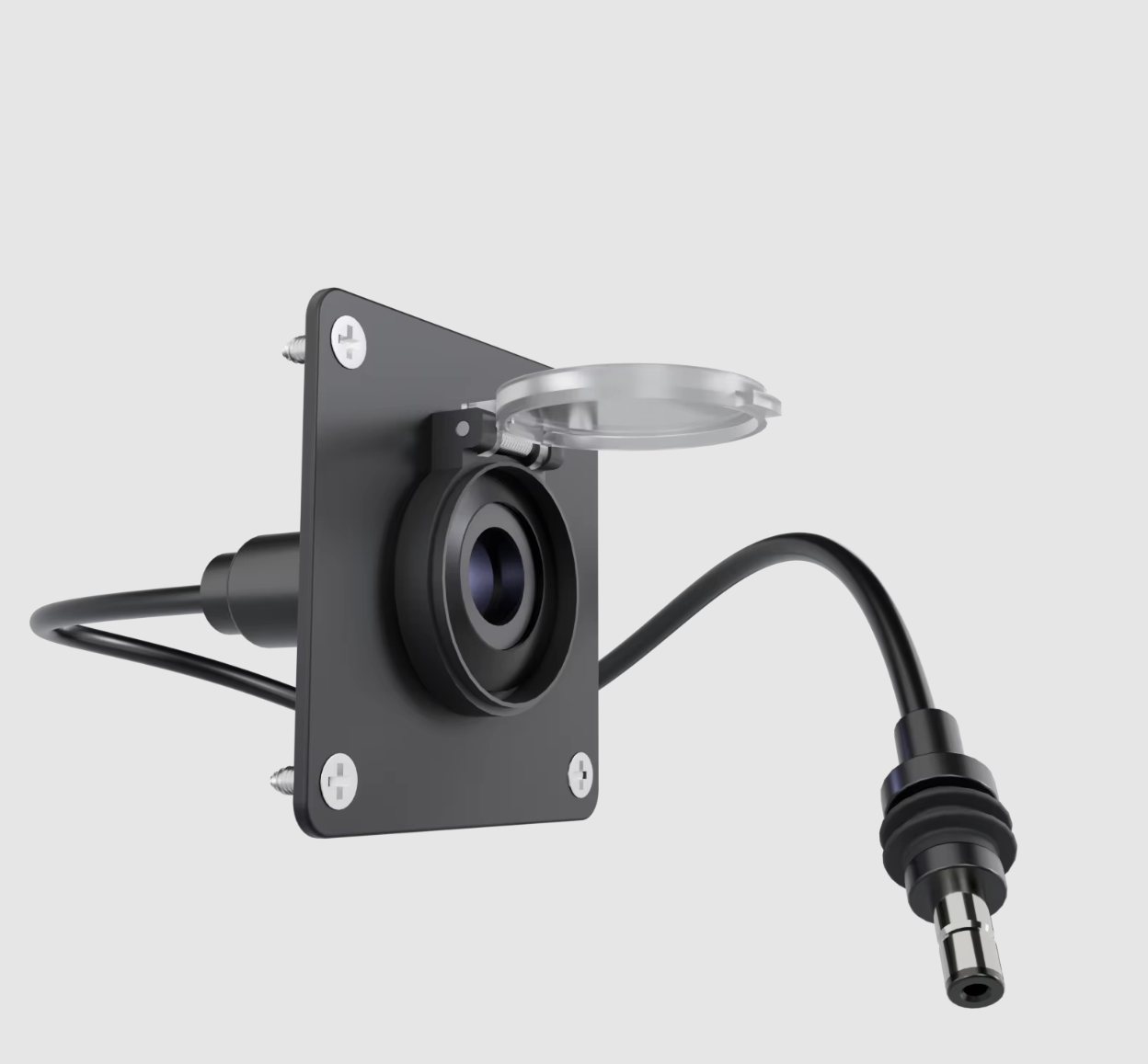 Waterproof DC wall socket passthrough for Starlink Mini — aluminium panel mount for caravan 4x4 and marine installation