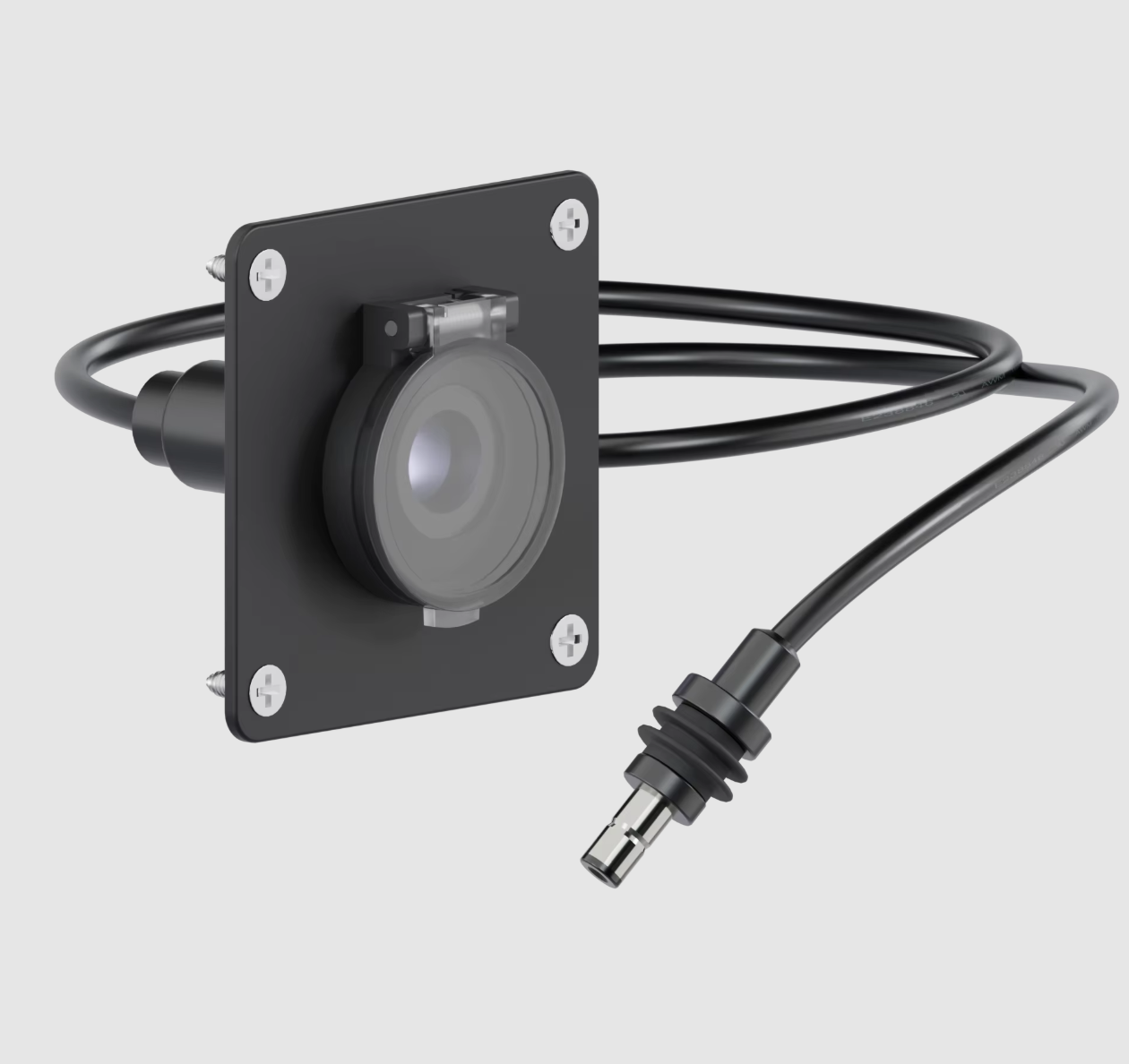 Waterproof DC wall socket passthrough for Starlink Mini — aluminium panel mount for caravan 4x4 and marine installation