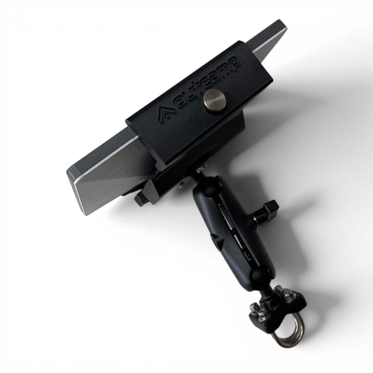 Outcamp Starlink Mini rail mount close-up of adjustable arm and ball joint mechanism