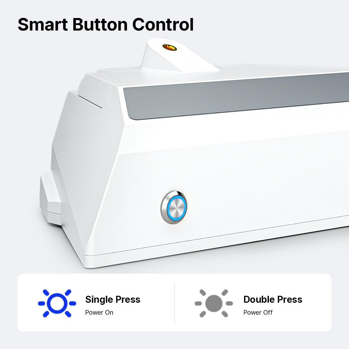 Smart button control on the Starlink Mini power bank, showing the push button beside the display