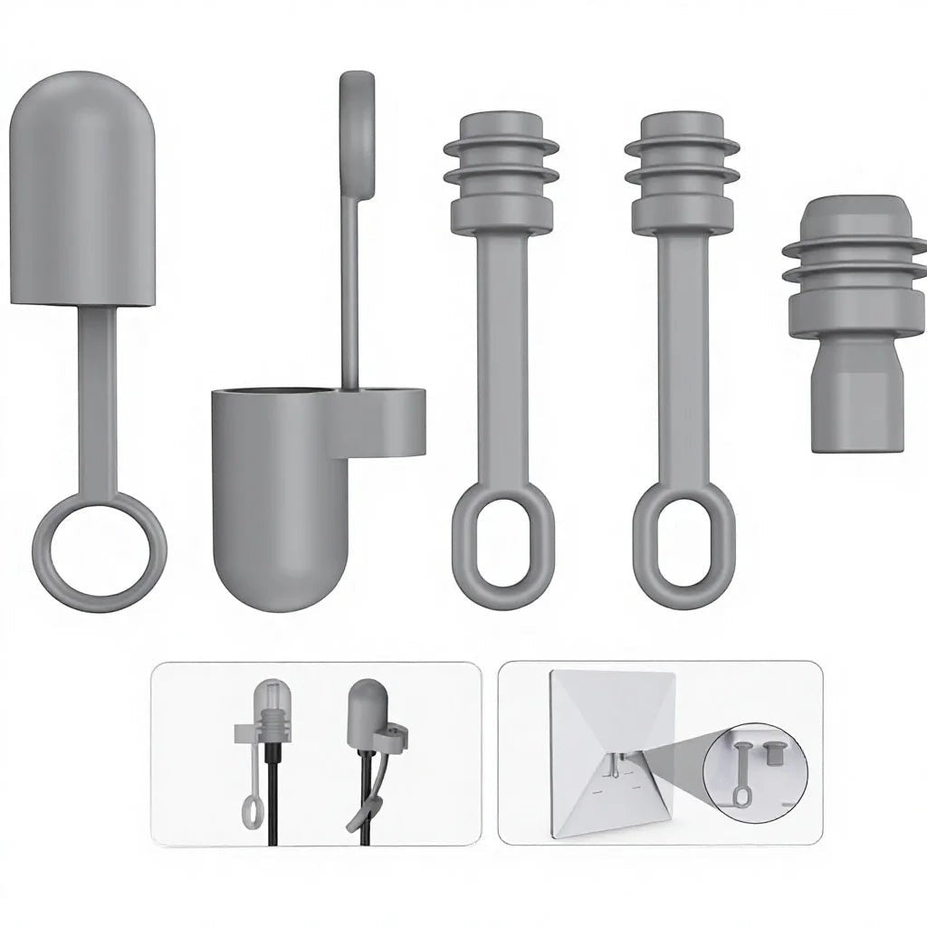 Outcamp.com.au grey silicone dustproof and waterproof port protection kit for Starlink Mini satellite internet cables